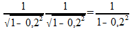 1/(1-0.2&sup2;)
